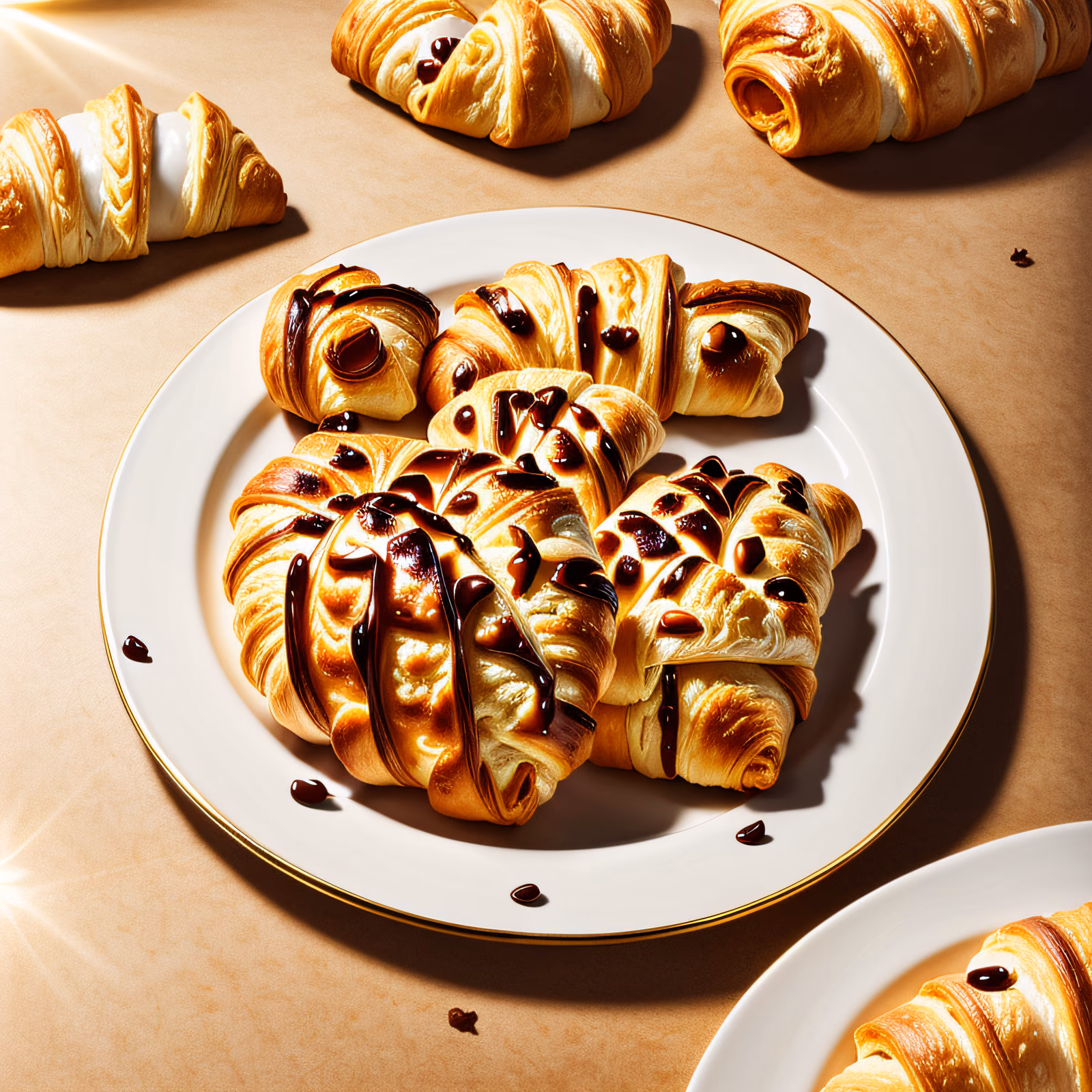 Chocolate Croissants Photorealistic QR Code for Restaurant Menus — image 1