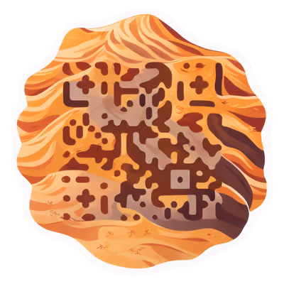 Песчаные дюны пустыни, векторный QR-код для стикеров — изображение 1