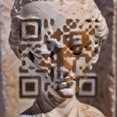 Weathered Marble Bust Photorealistic QR Code Art — image 1