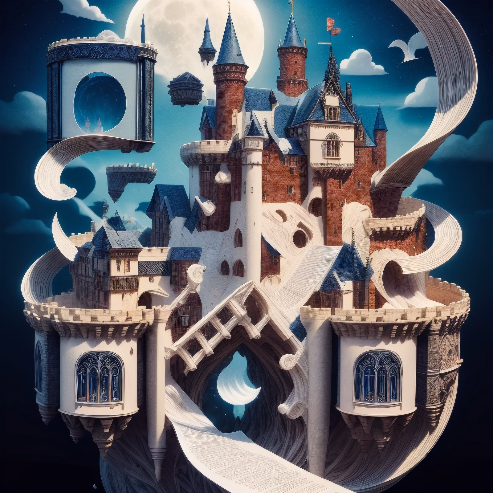 Paper Castle Under Full Moon QR Code for Book Covers — image 1