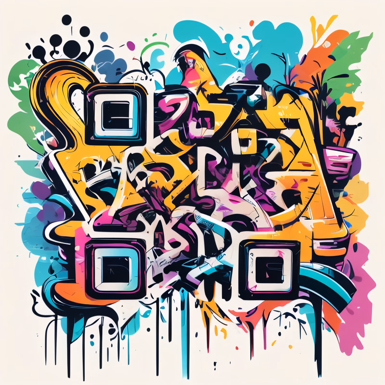 Граффити в стиле вайлдстайл: QR-код для одежды — изображение 1