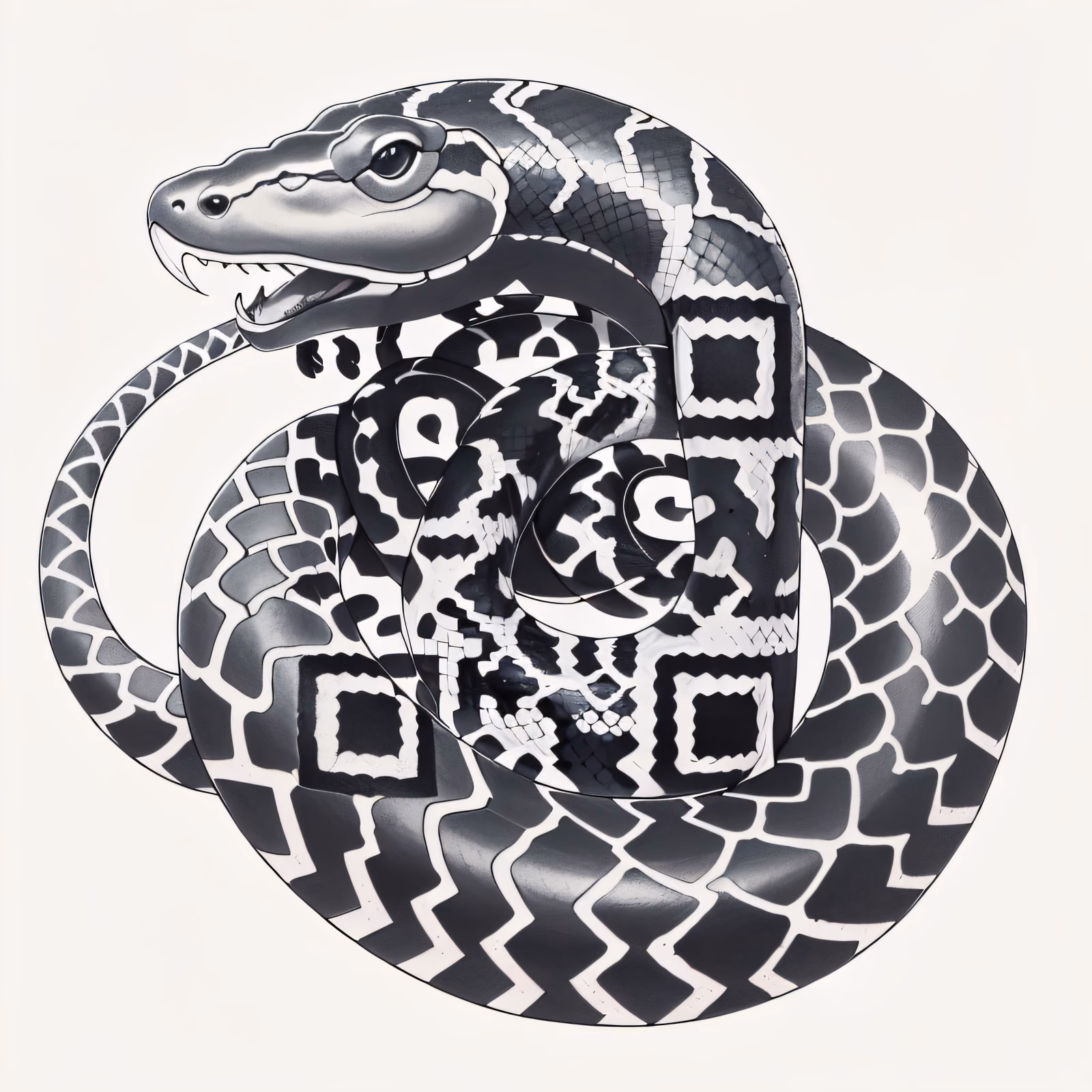 Coiled Snake Tattoo Ink QR Code for Temporary Tattoos — image 1