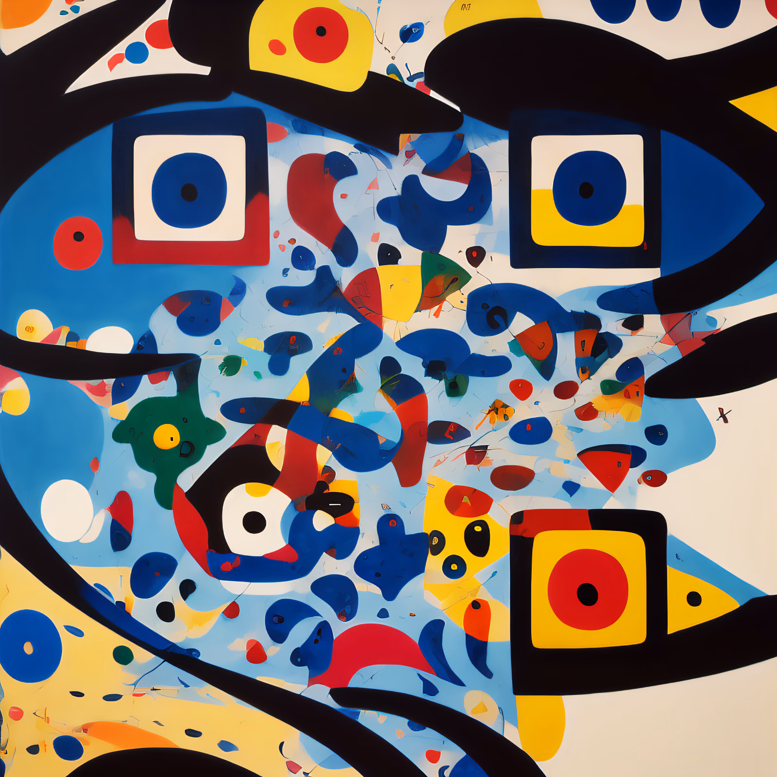 Abstract Biomorphic Painting QR Code Art — image 1