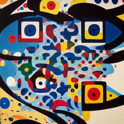 Abstract Biomorphic Painting QR Code Art