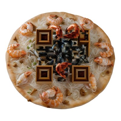 Seafood Platter Photorealistic QR Code for Restaurant Menus