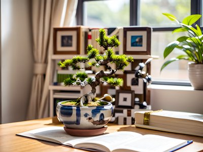 Bonsai Desk Photorealistic QR Code Art