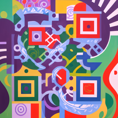 Colorful Geometric Mural Abstract QR Code for Posters — image 1