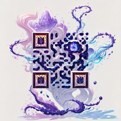 Сюрреалистичные жидкие лозы: игровой QR-код для стикеров