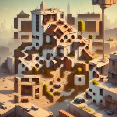 Post Apocalyptic City Concept Art QR Code for Posters — image 1
