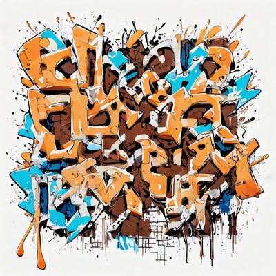 Wildstyle Graffiti Lettering Abstract QR Code for Apparel