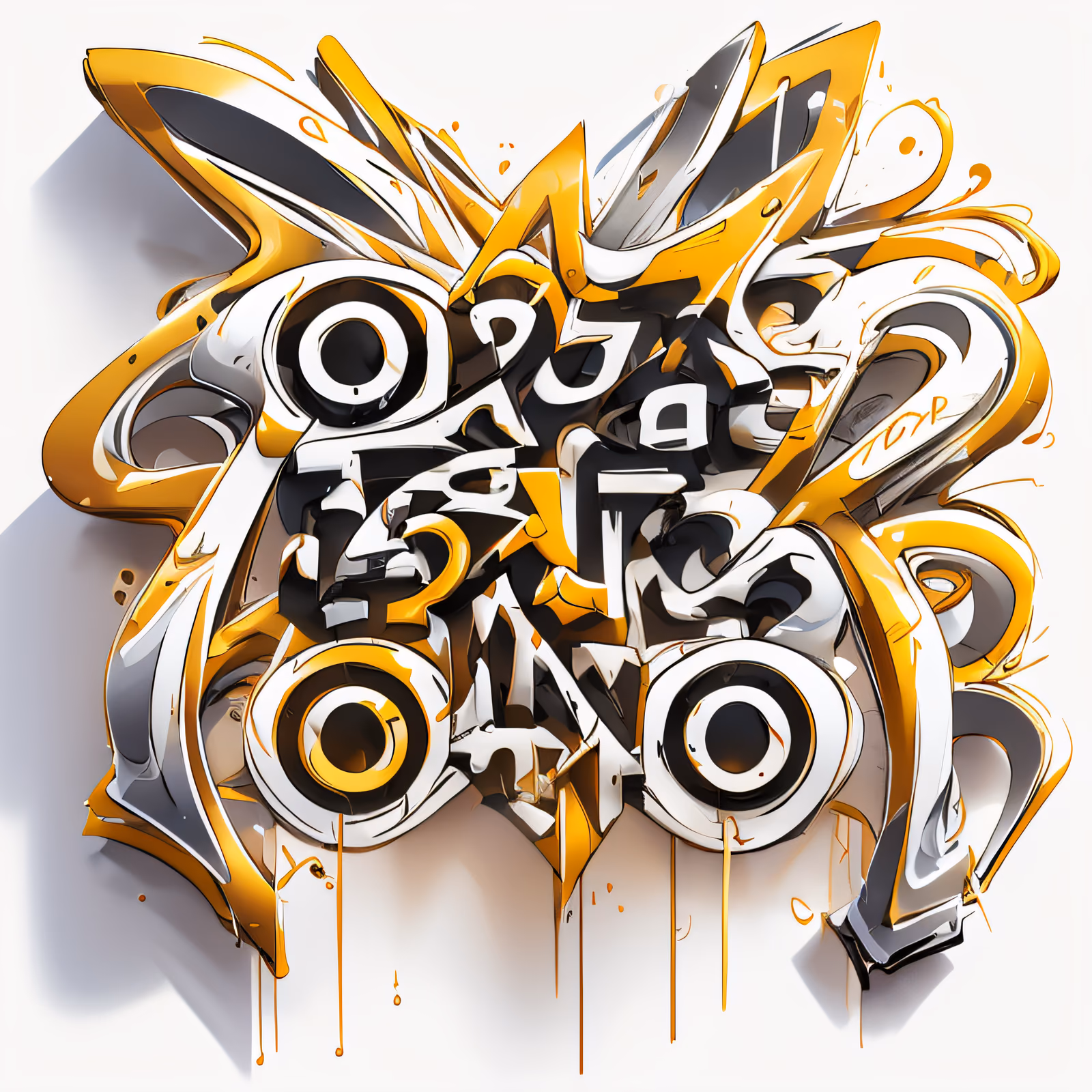 Gold Graffiti Lettering QR Code for Apparel — image 1