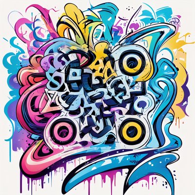 Colorful Graffiti Lettering Symbol QR Code for Apparel