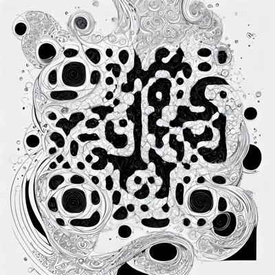 Swirling Monochrome Zentangle QR Code Art