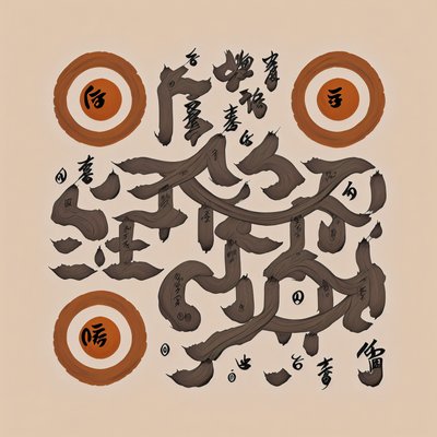 Каллиграфические мазки туши: QR-код с надписями
