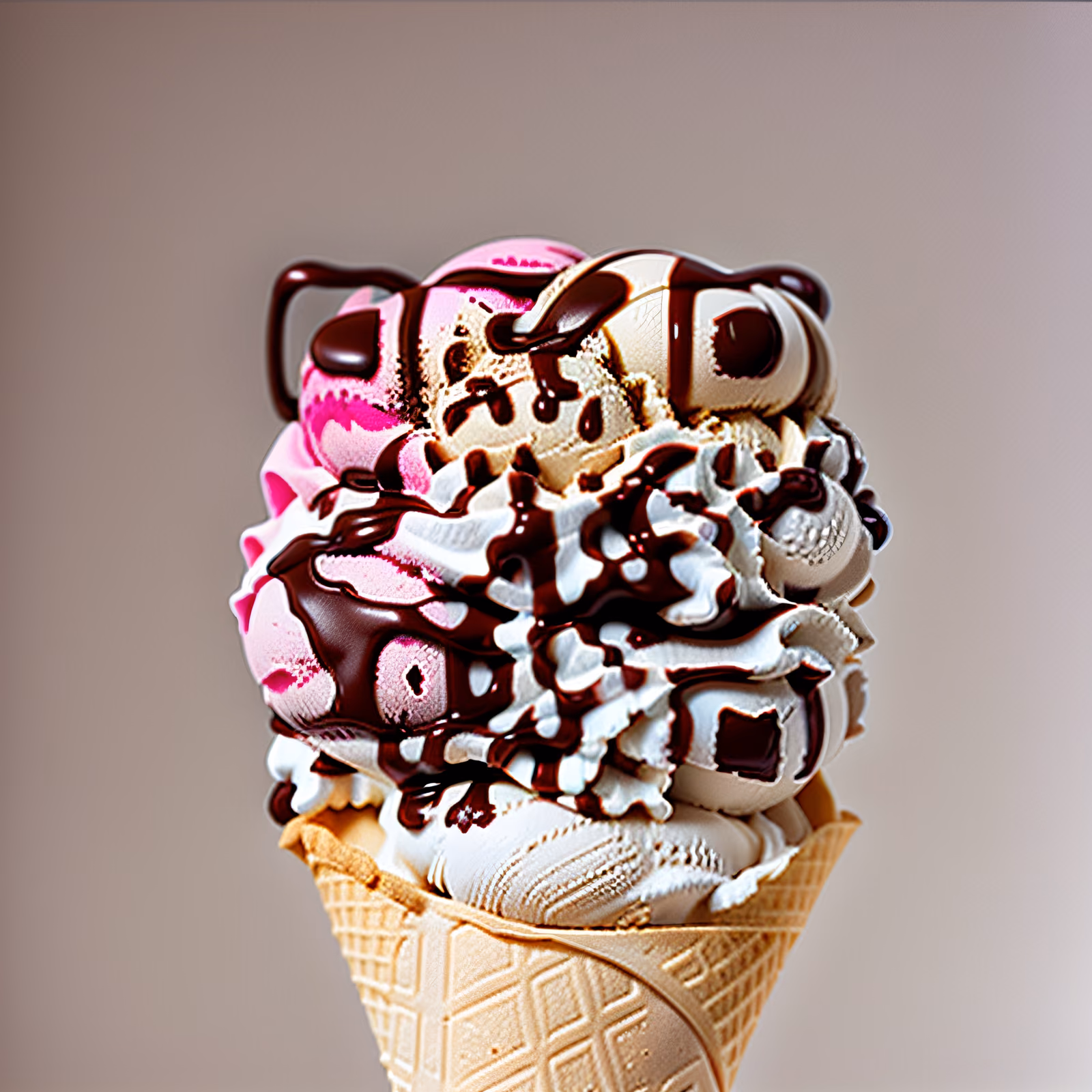 Chocolate Ice Cream Cone Photorealistic QR Code for Menus — image 1