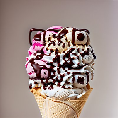 Chocolate Ice Cream Cone Photorealistic QR Code for Menus