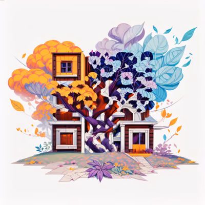 Overgrown Tree House Game Art QR Code for Posters — image 1
