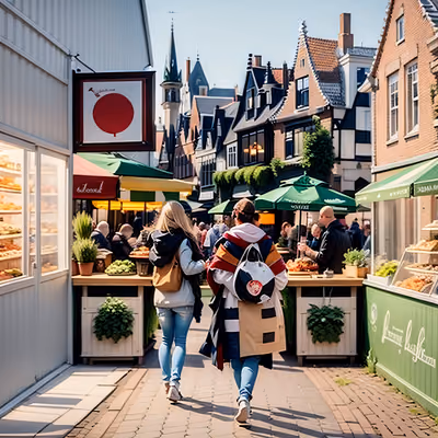 Dutch Market Street Realistic QR Code for Posters — image 1