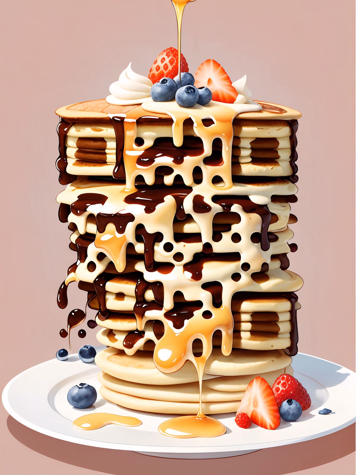Pancake Stack Cartoon QR Code for Restaurant Menus — image 1