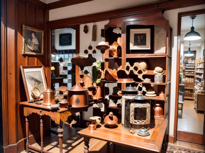 Antique Shop Corner Photorealistic QR Code for Storefront Displays — image 1