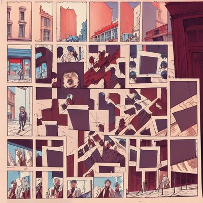 QR-код в виде уличной сцены из комикса для обложек книг