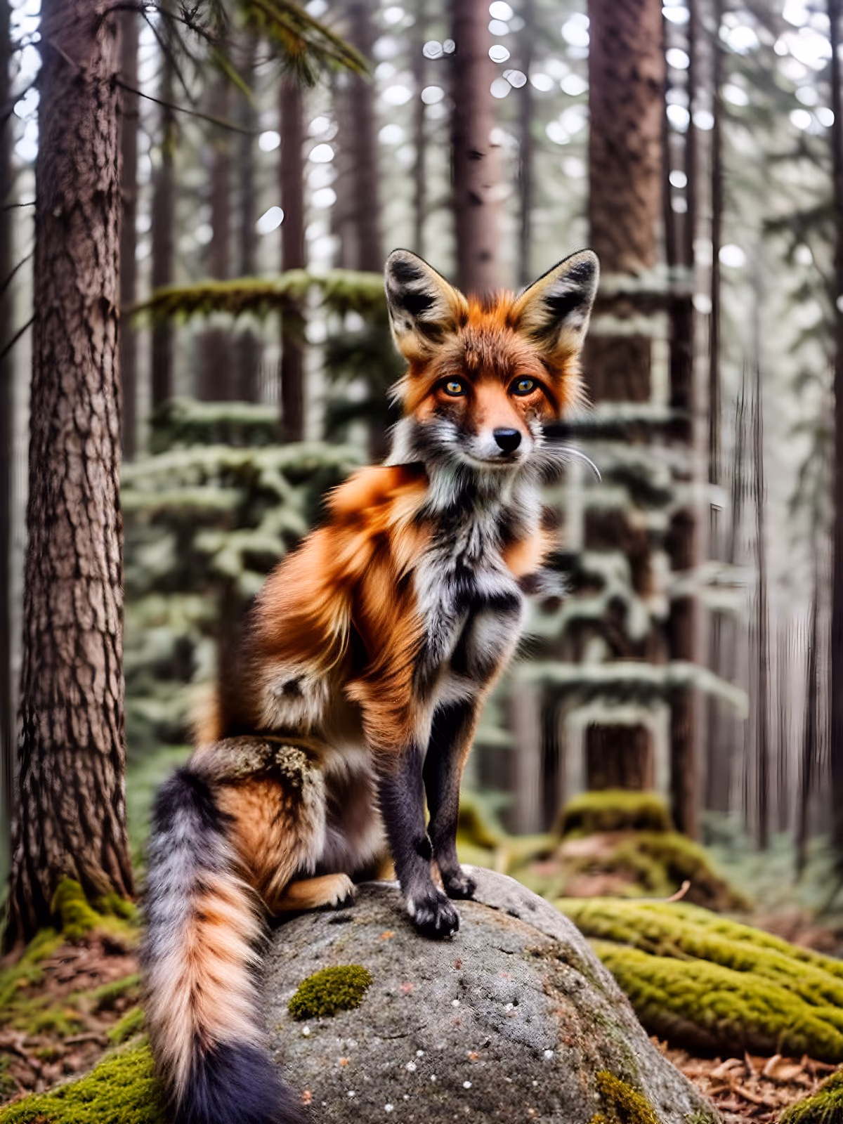 Red Fox Forest Photo QR Code Art — image 1