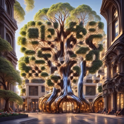 Giant Tree City Plaza Nouveau QR Code Art — image 1