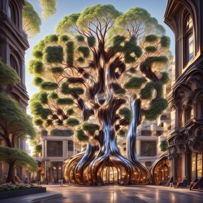 Giant Tree City Plaza Nouveau QR Code Art