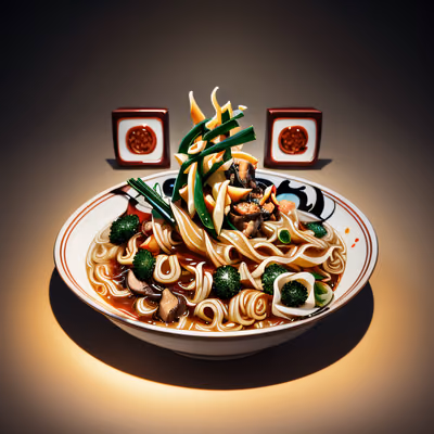 辣味面碗 3D二维码设计,适用于餐厅菜单 — 图片 1