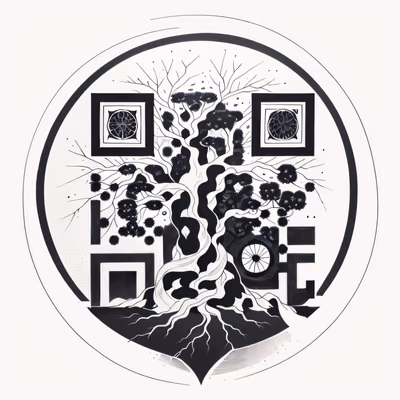 Tree of Life Ink Tattoo Branch QR Code for Temporary Tattoos — image 1