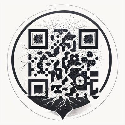 Tree of Life Ink Tattoo Branch QR Code for Temporary Tattoos