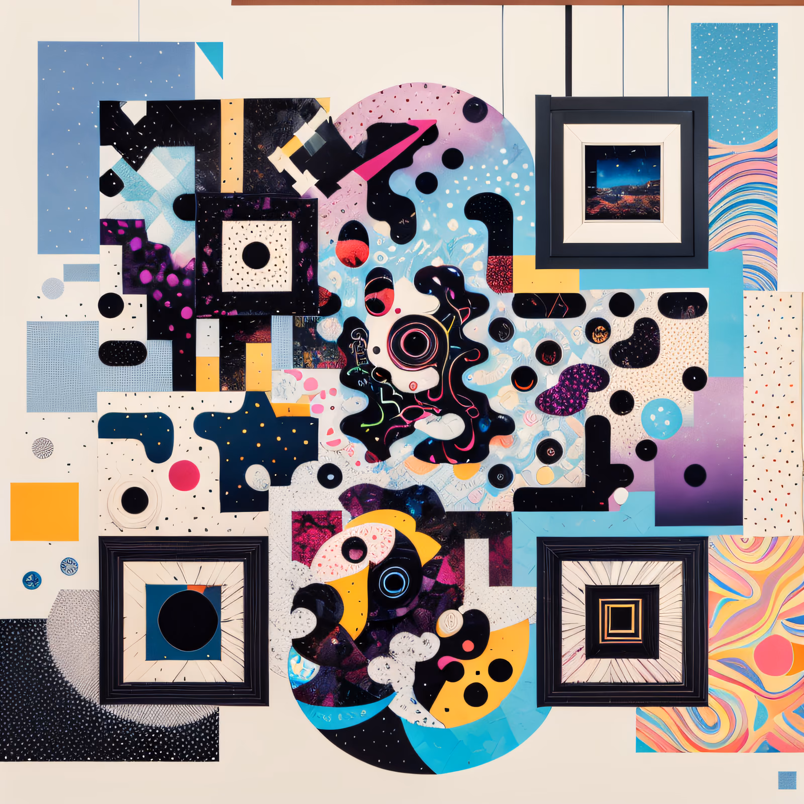 Психоделический бумажный коллаж: QR-код для постеров — изображение 1