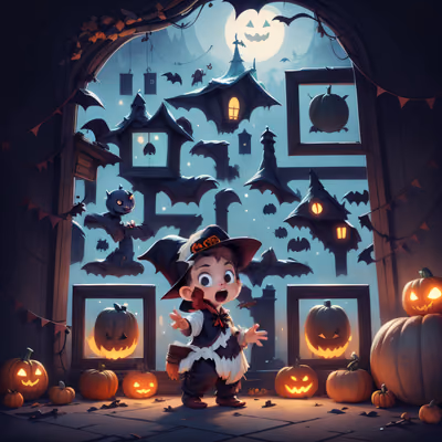 Baby Vampire Halloween Night 3D QR Code for Posters — image 1