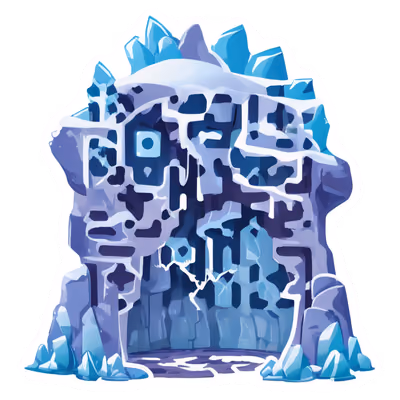 Ice Cave Vector Sticker QR Code for Stickers — image 1