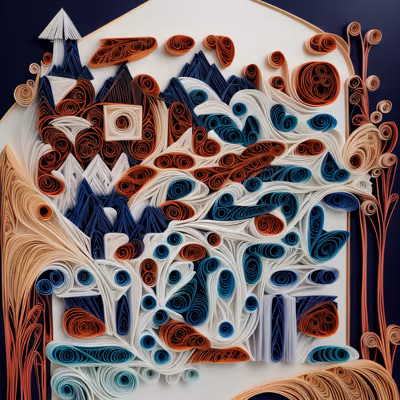 Mountain Paper Quilling QR Code Art — image 1