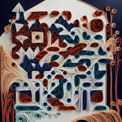Mountain Paper Quilling QR Code Art