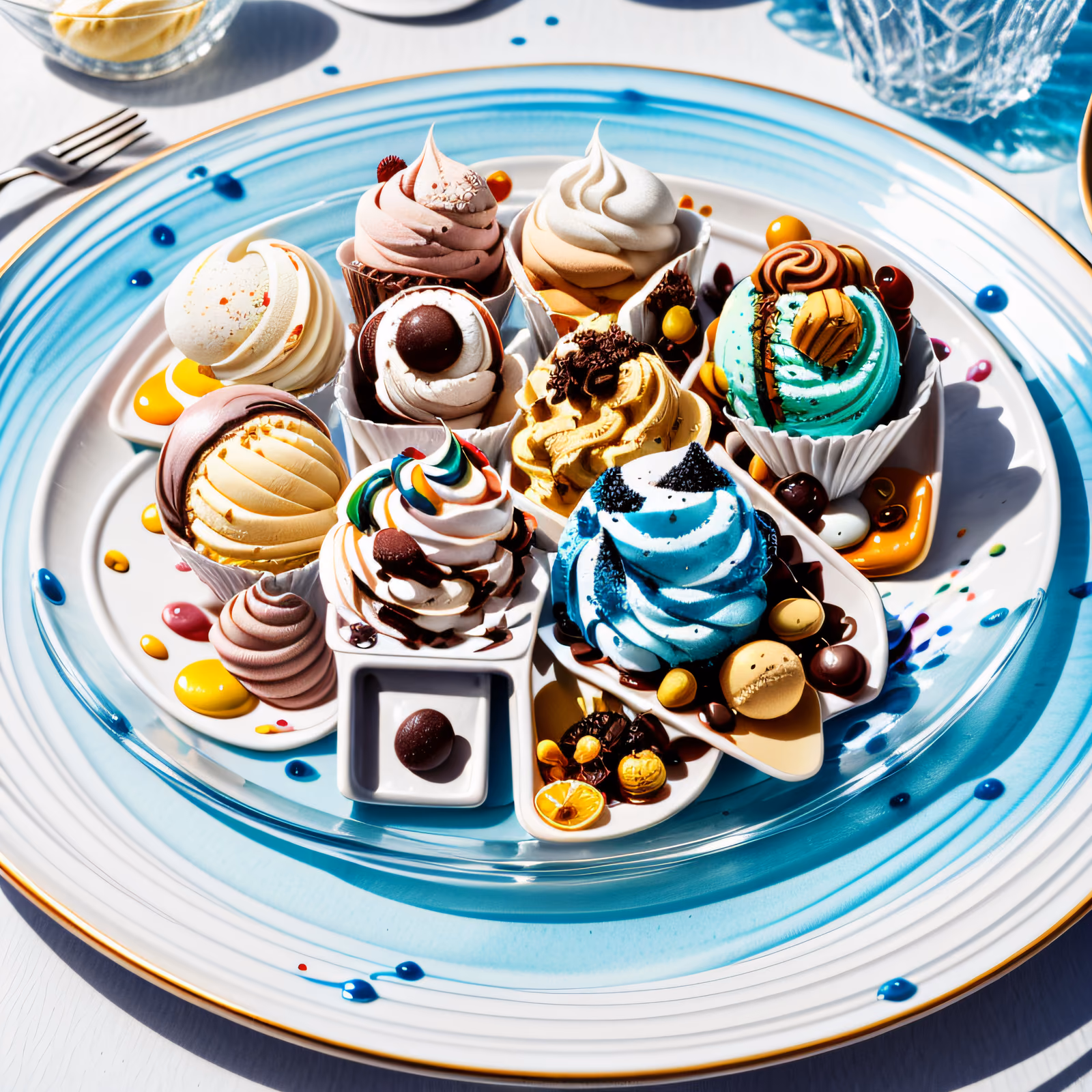 Ice Cream Assortment Watercolor QR Code for Restaurant Menus — image 1