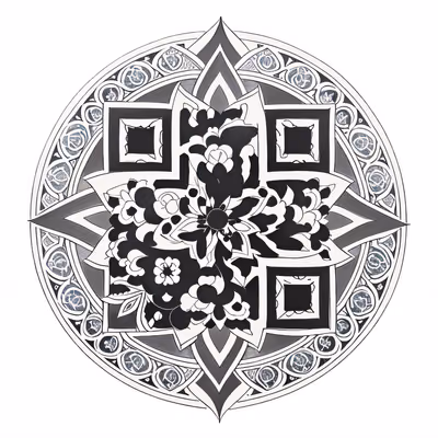 Floral Mandala Tattoo Style QR Code for Temporary Tattoos — image 1