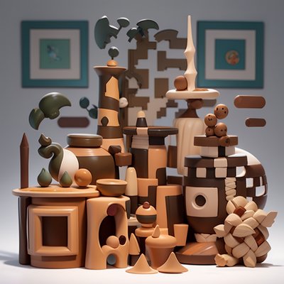 Стопки глазурованной керамики, 3D QR-код арт