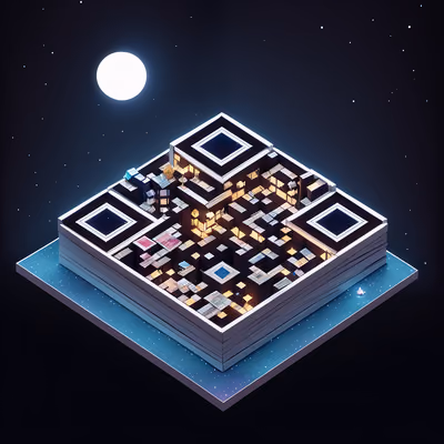 Лунная изометрическая библиотека: диорама с QR-кодом — изображение 1