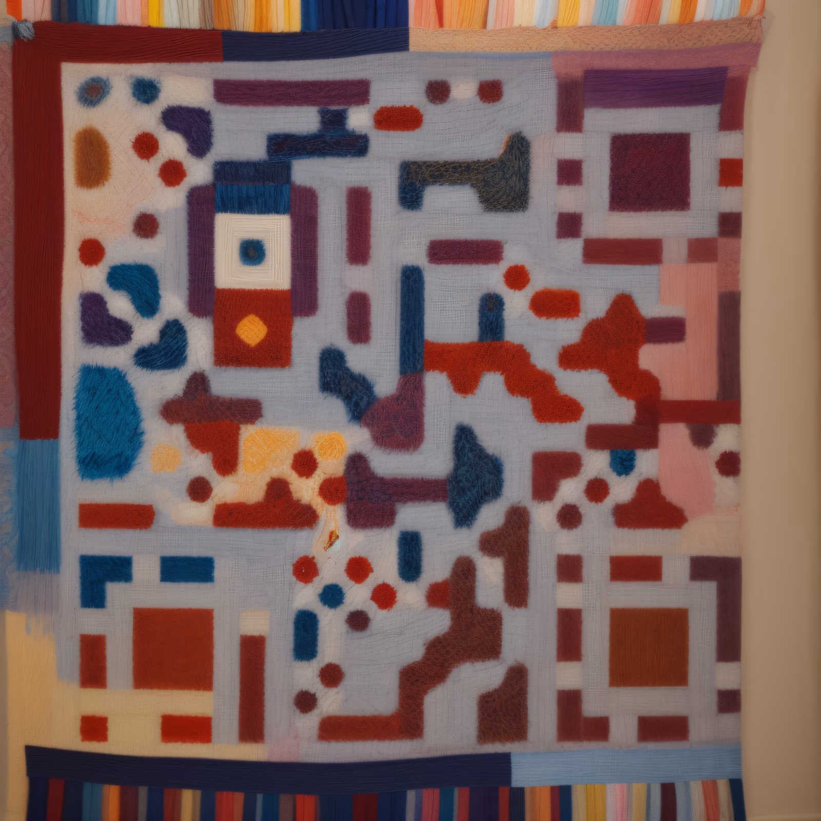 Abstract Embroidered Tapestry QR Code Art — image 1