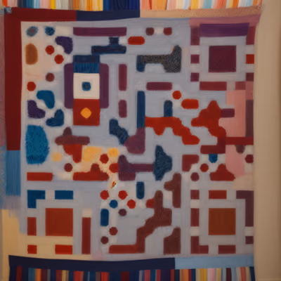 Abstract Embroidered Tapestry QR Code Art — image 1