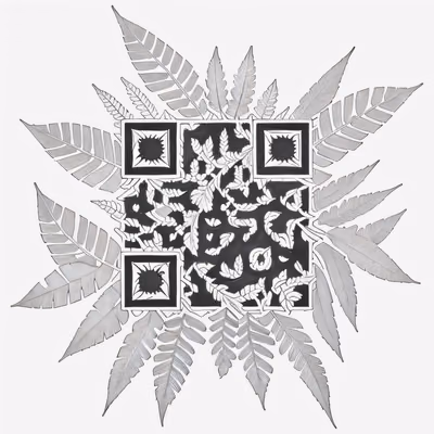 Fern Cluster Ink Tattoo QR Code for Temporary Tattoos — image 1