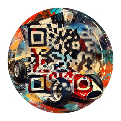 Classic Race Car Checkered Flag QR Code for Stickers