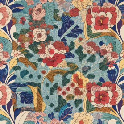 Colorful Peony Floral Pattern QR Code Art