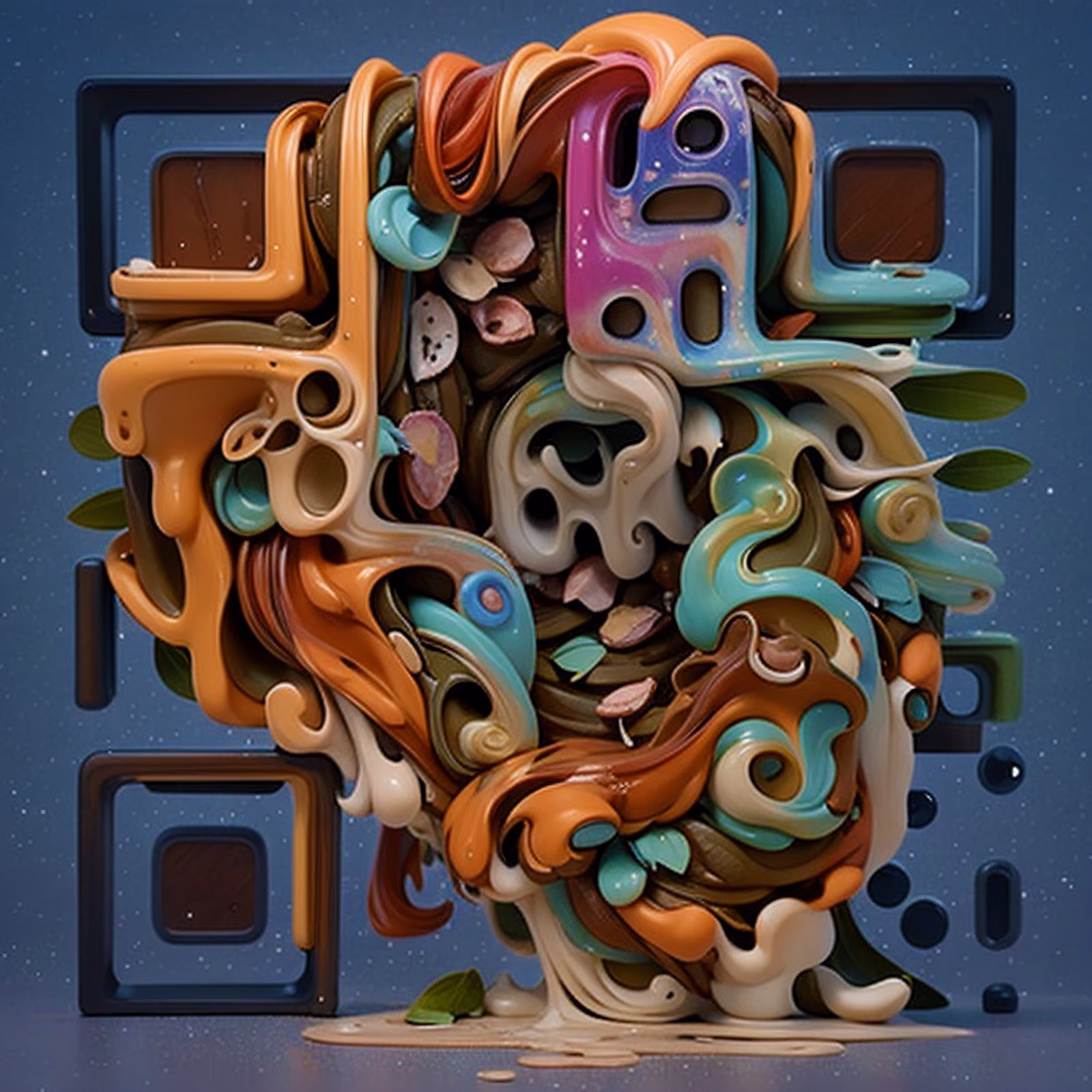 Абстрактный 3D QR-код с текучими завитками — изображение 1