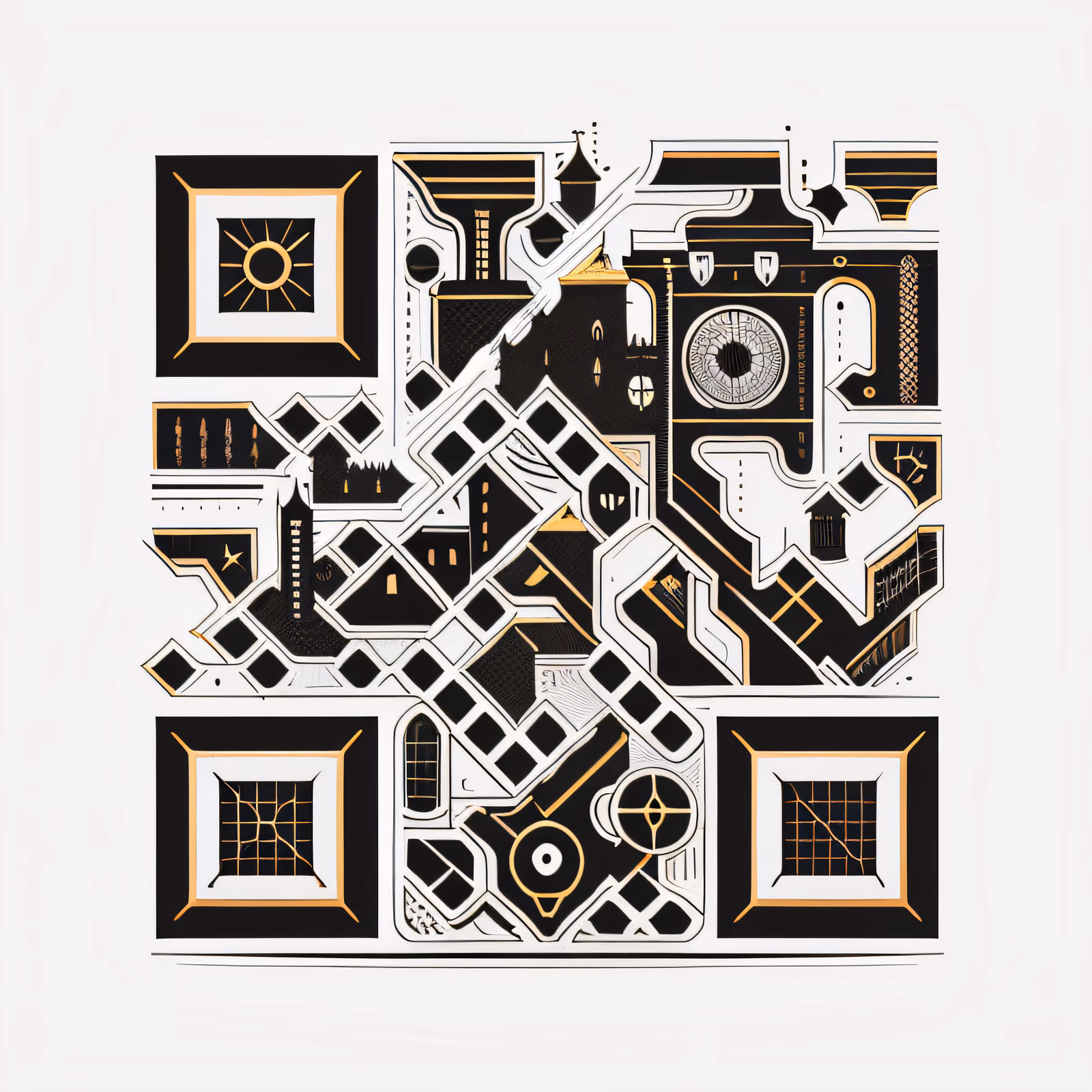 Castle Towers Vector QR Code for Posters — image 1