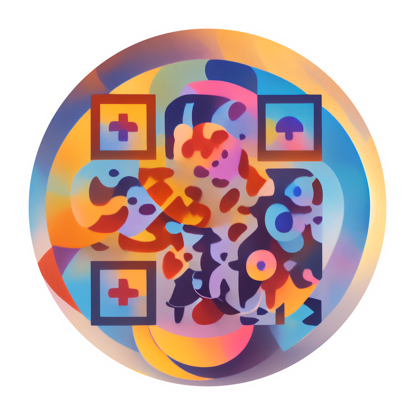 Colorful Abstract Blob Vector Geometric QR Code for Stickers — image 1