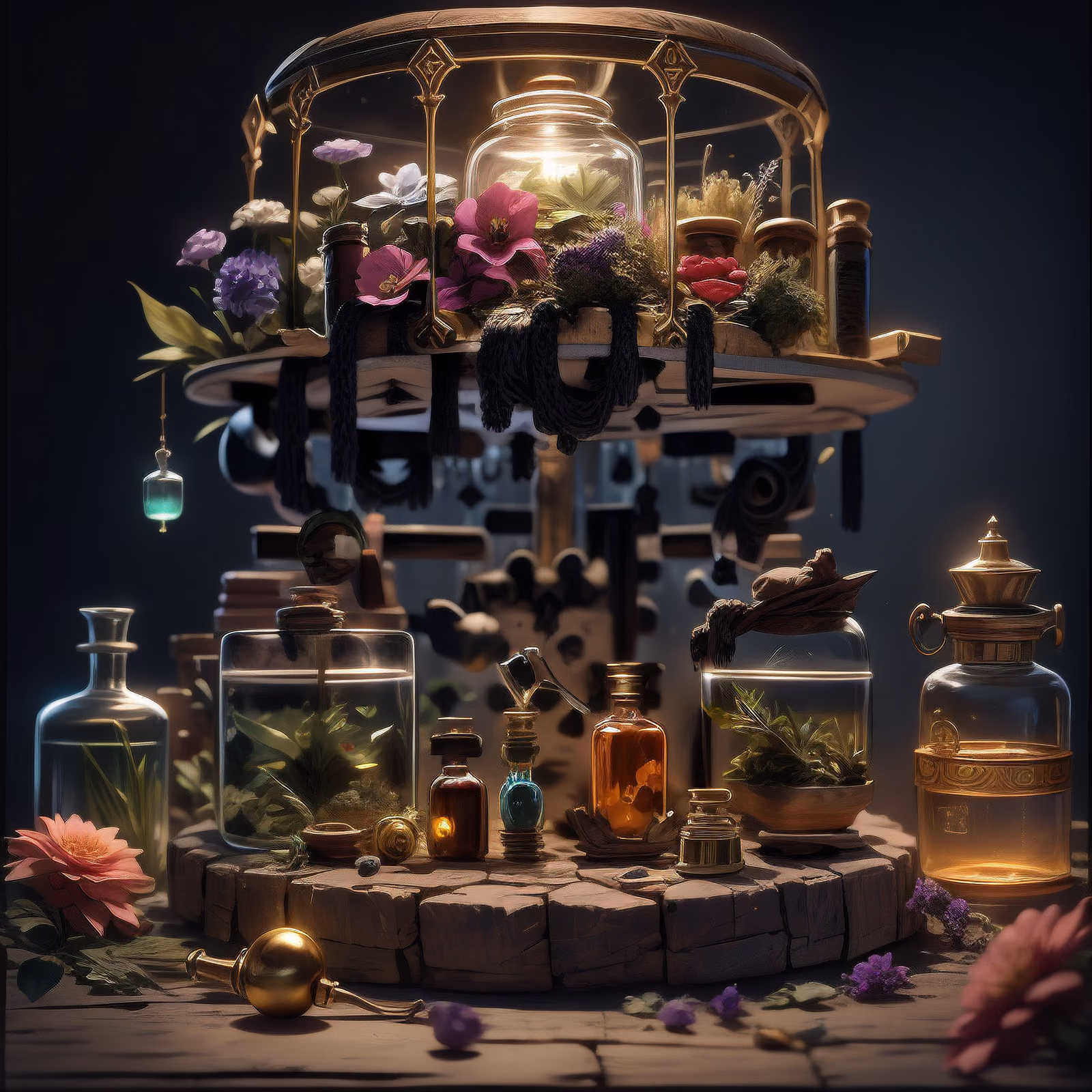 Alchemist Potion Bottles Fantasy QR Code Poster — image 1