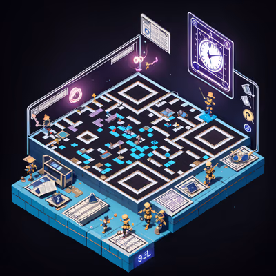 Isometric Magic Exam Room 3D QR Code for Posters — image 1